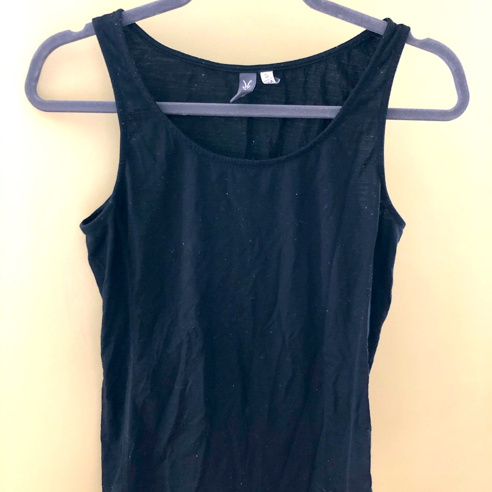 ibex Black Scoop Neck Tank Top